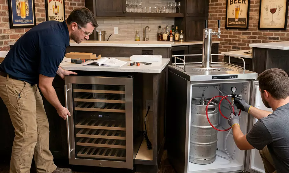 Wine Cooler and Kegerator Installation in Newtonville, MA